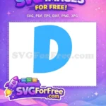 Free Blue Letter D Free Daddy Shark Baby Shark Party Free SVG - Instant Download