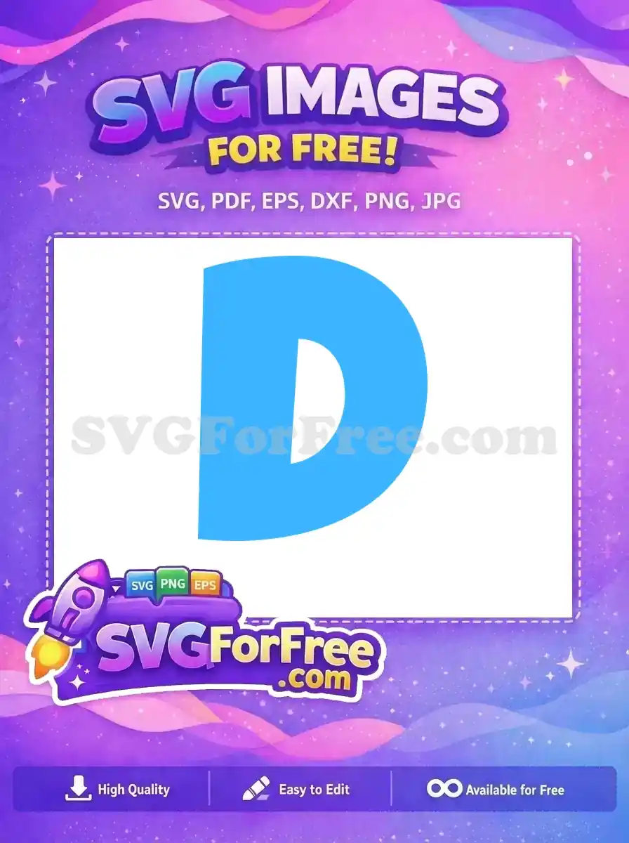 A bold, bright blue sans-serif capital letter D on a clean white background, offered as a completely free design. Ideal for various digital and print projects.
