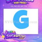 Free Blue Letter G Free Bold Alphabet Baby Shark Party Free SVG - Instant Download
