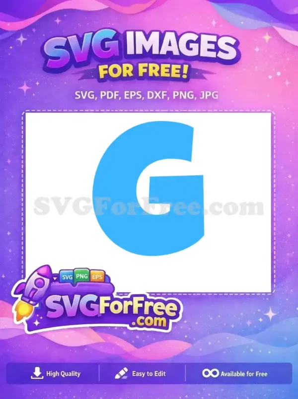 A vibrant, free capital letter 'G' SVG design in a modern light blue hue, ideal for logos and web graphics. Download this versatile free vector.