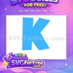 Free Blue Letter K Free Bold Alphabet Baby Shark Party Free SVG - Instant Download