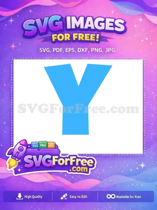A striking light blue capital letter Y, a free design, on a crisp white background. Ideal for logos or educational materials.