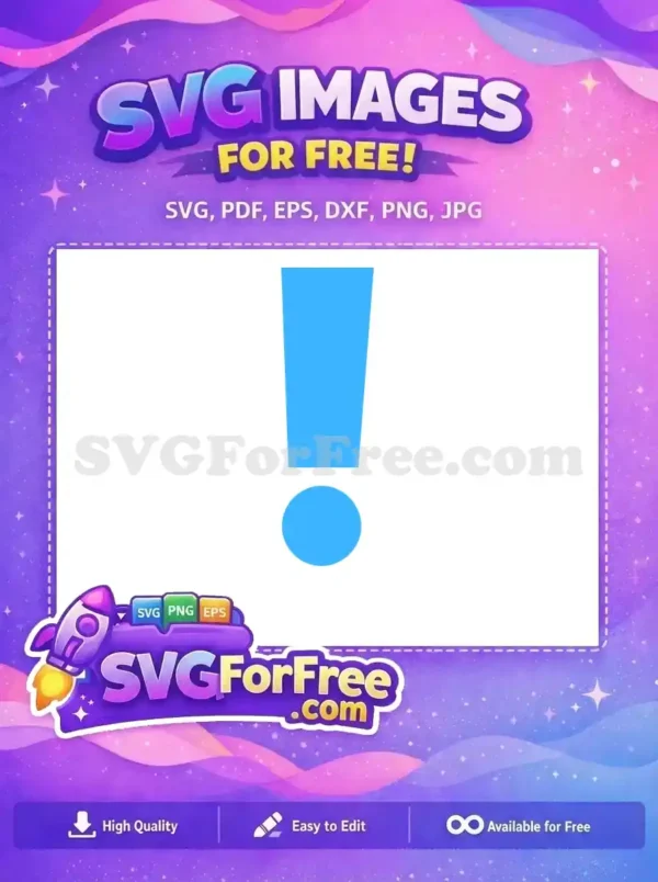 A crisp, bright blue exclamation mark free design, ideal for alerts and important messages, enhancing any project.