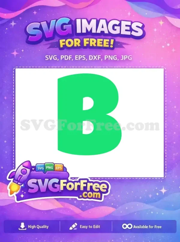 A bold, bright green letter 'B' stands out, a free vector design ready for your personal and commercial projects. Download this free SVG now!
