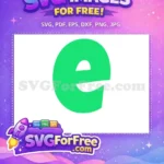 Free Green Letter E Free Modern Design Baby Shark Party Free SVG - Instant Download