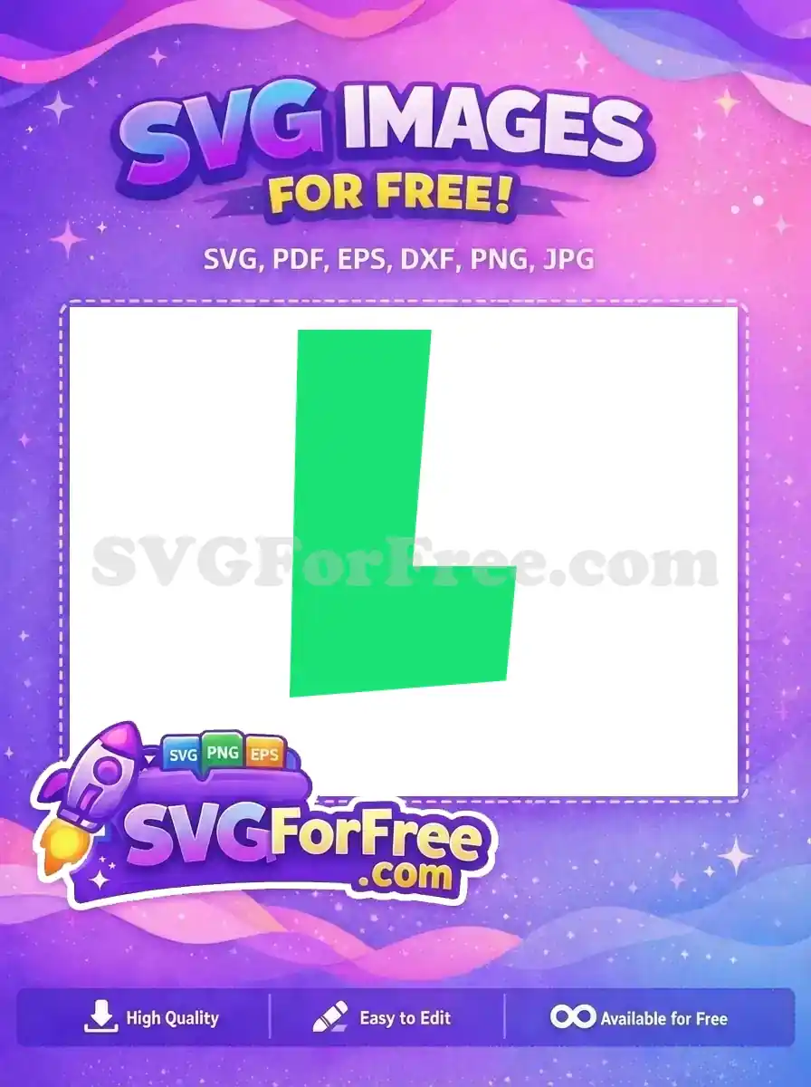 Discover this free, striking green abstract L-shape design, ideal for various creative projects. A truly free and versatile graphic!