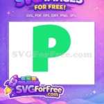 Free Green Free P Alphabet Baby Shark Party Free SVG - Instant Download