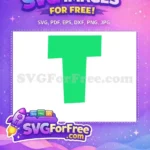 Free Green T-Shape Free Simple Outline Design Baby Shark Party Free SVG - Instant Download