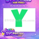 Free Green Letter Y Free Baby Shark Party Themed Free SVG - Instant Download