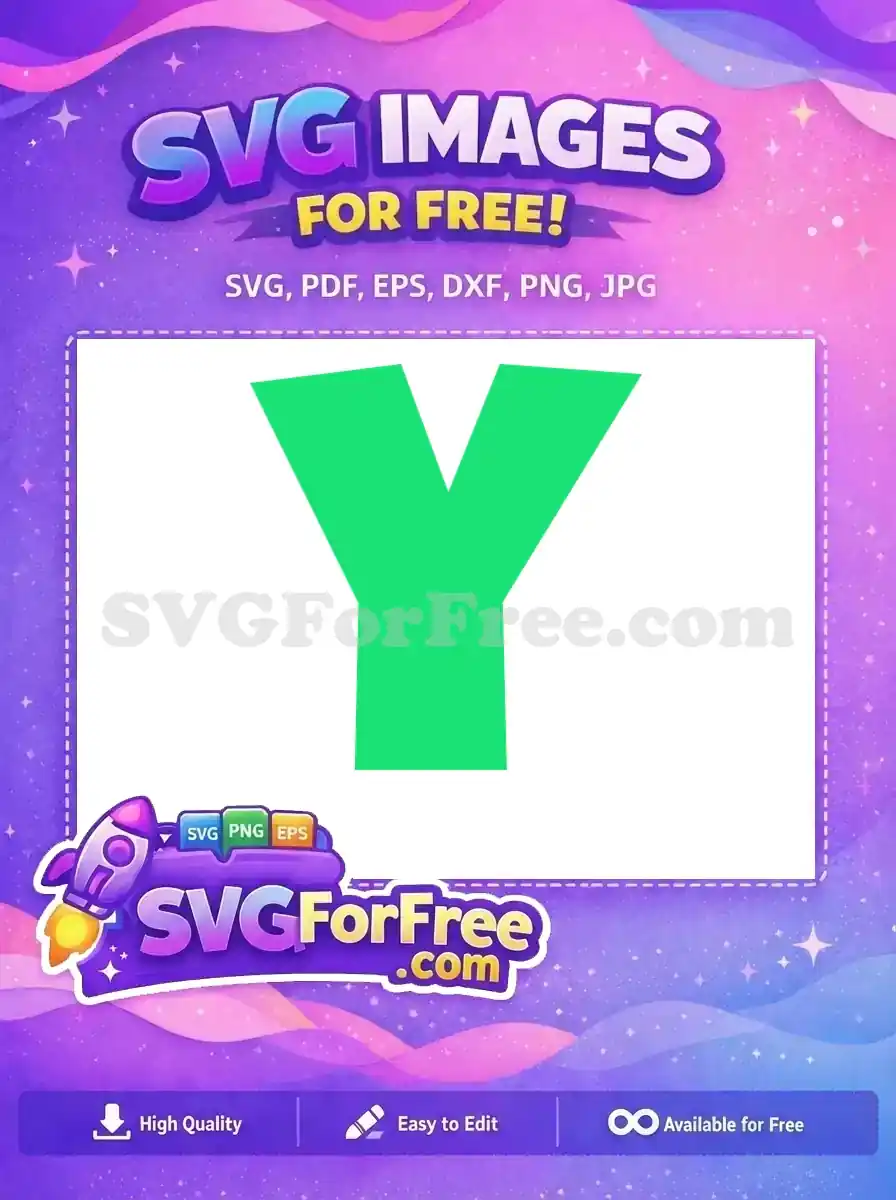 A free design featuring a vibrant green, bold geometric letter 'Y' graphic, perfect for digital projects and crafts. Download this free SVG now!