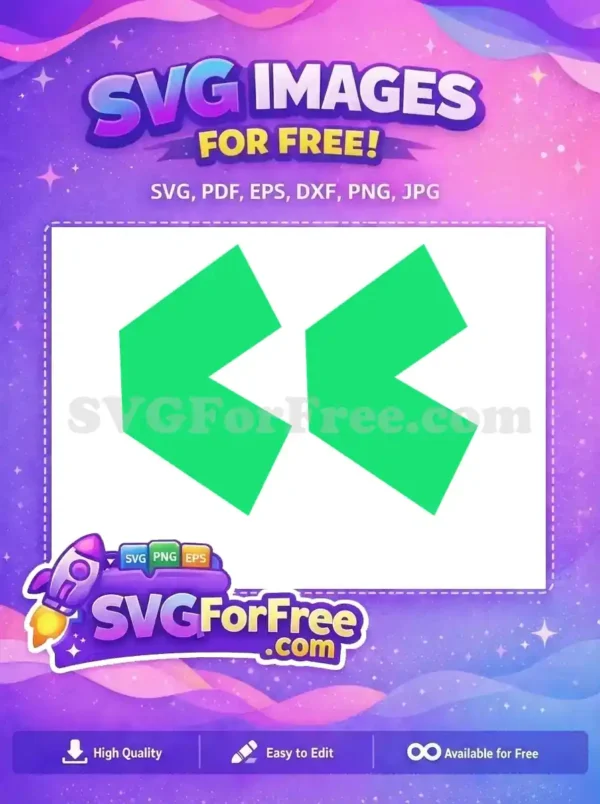 A vibrant green, left-pointing geometric chevron shape, offered as a free design for various creative projects. Download this free vector graphic now.