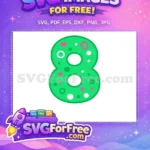 Free Green Eight Free Polka Dot Baby Shark Free SVG - Instant Download
