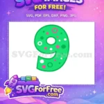 Free Green 9 Free Colorful Dots Baby Shark Free SVG - Instant Download