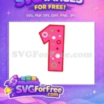 Free Bright Pink Free Dotted Baby Shark Party Free SVG - Instant Download