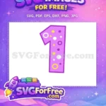 Free Lilac One Free Dots Baby Shark Party Free SVG - Instant Download