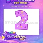 Free Dotted Lavender Free Two Baby Shark Party Free SVG - Instant Download