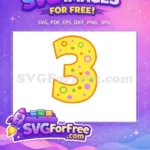 Free Yellow Three Free Dots Baby Shark Party Free SVG - Instant Download