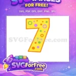 Free Yellow Seven Free Colorful Polka Dots Baby Shark Party Free SVG - Instant Download