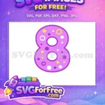 Free Lavender Eight Free Dotted Design Baby Shark Party Free SVG - Instant Download