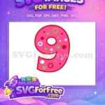Free Pink Nine Free Dots Baby Shark Party Free SVG - Instant Download