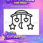 Free heart moon Free stars mobile Baby Shower Free SVG - Instant Download