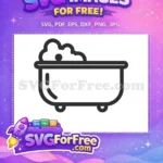 Free black outline bathtub Free fluffy bubbles Baby Shower Free SVG - Instant Download