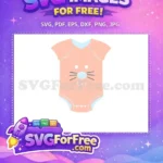 Free Peach Bodysuit Free Cute Whiskers Baby Shower Free SVG - Instant Download