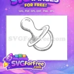 Free Detailed Sketch Pacifier Free Newborn Soother Design Baby Shower Free SVG - Instant Download