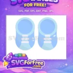 Free Blue Baby Booties Free White Laces Cute Baby Shower Free SVG - Instant Download