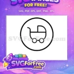 Free Black Stroller Outline Free Simple Minimalist Baby Shower Free SVG - Instant Download