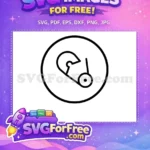 Free Black Safety Pin Free Baby Outline Shower Free SVG - Instant Download