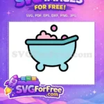 Free Blue Bathtub Free Pink Bubbles Baby Shower Free SVG - Instant Download