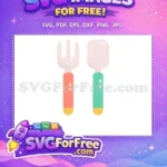 Free Pink Utensils Free Coral Teal Baby Shower Free SVG - Instant Download