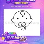Free Cute Baby Free Pastel Colors Baby Shower Celebration Free SVG - Instant Download