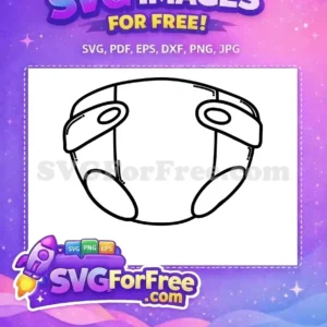 A charming free baby diaper outline vector, perfect for various creative projects. This free design offers simplicity and versatility.