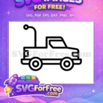 Free Outline Pickup Truck Design Free Balloon Banner Pole Baby Shower Free SVG - Instant Download