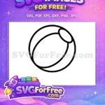 Free Simple Outline Beach Ball Free Striped Playful Design Baby Shower Free SVG - Instant Download