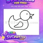 Free Cute Duck Outline Free Baby Bathtime Baby Shower Free SVG - Instant Download