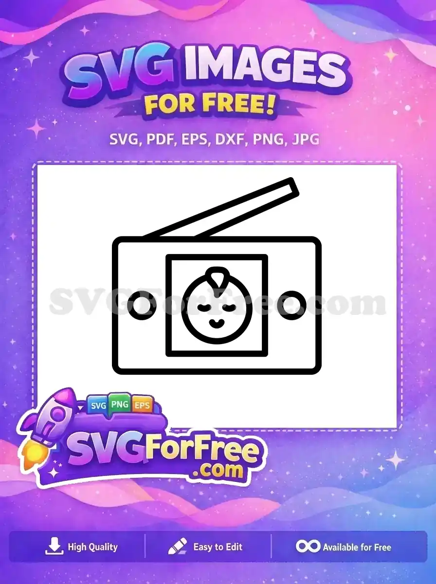 A free SVG icon showcasing a retro-modern radio with a smiling XLR-style port. Download this free design now!