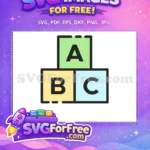 Free Colorful ABC Free Stacked Blocks Baby Shower Free SVG - Instant Download