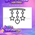 Free Baby Mobile Free Stars Heart Baby Shower Free SVG - Instant Download