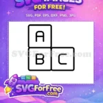 Free black outline Free alphabet blocks Baby Shower Free SVG - Instant Download