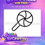 Free Swirl Lollipop Outline Free Monochrome Black Baby Shower Free SVG - Instant Download