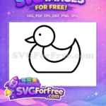 Free Outline Rubber Duck Free Cute Yellow Baby Shower Free SVG - Instant Download