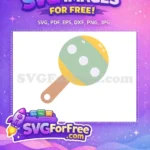 Free Green Rattle Free Polka Dot Baby Shower Free SVG - Instant Download