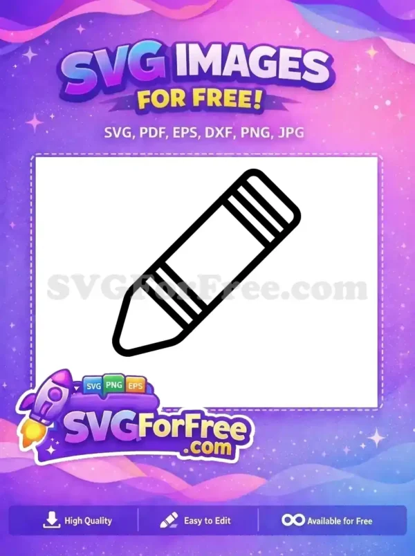 A free minimalist black outline SVG icon of a crayon or thick pencil, ready for your creative projects. Download this free vector now!