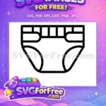 Free Baby Diaper Outline Free Newborn Nappy Baby Shower Free SVG - Instant Download