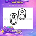 Free Sweet Baby Booties Free Star Outline Baby Shower Free SVG - Instant Download