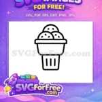 Free Ice Cream Three Scoops Free Sprinkled Cup Baby Shower Free SVG - Instant Download