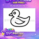 Free yellow rubber ducky outline Free playful bath toy Baby Shower Free SVG - Instant Download